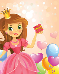 Happy Birthday, Princess, greeting card. 