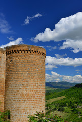 Orvieto ancient walls tower with beautiful sky