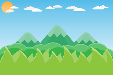 mountain hill landscape on the  sky background.vector and illustration