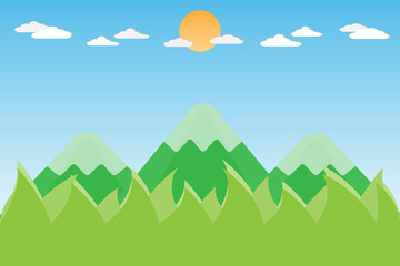 mountain hill landscape on the  sky background.vector and illustration