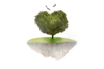 Suspended in the sky to the tree hearts