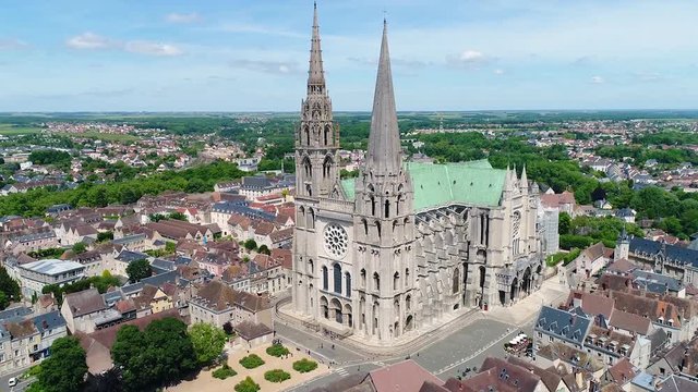 France, Eure et Loir, Chartres, Notre Dame Cathedral of Chartres listed as Wolrd Heritage by UNESCO