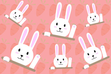 White easter rabbit.vector and illustration