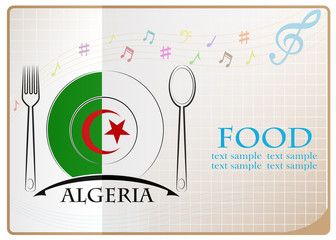 Food logo made from the flag of Algeria