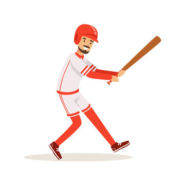 Professional baseball player getting ready to hit the ball vector Illustration