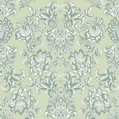 Kissenbezug vintage floral seamless patten. Classic Baroque wallpaper. seamless vector background © antalogiya