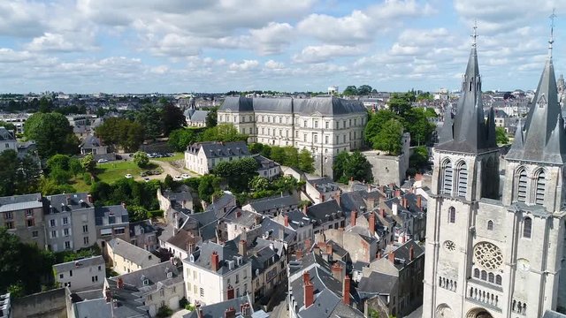 France, Loir et Cher, Loire Valley listed as World Heritage by UNESCO, Aerial view of Chateau de Blois.