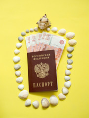 concept. the Russians are going to sea. travel to Russia