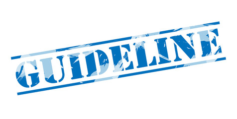 guideline blue stamp on white background