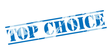 top choice blue stamp on white background
