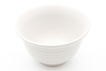 Empty white bowl on white background