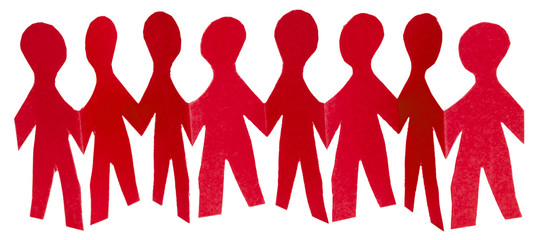 ribambelle rouge, fond blanc