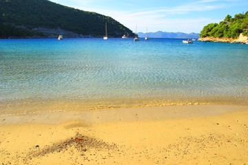 Sandy beach, peninsula Peljesac, Adriatic sea in Croatia
