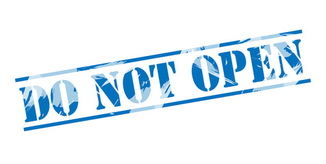 do not open blue stamp on white background