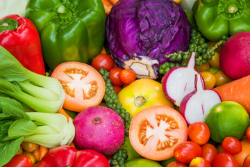 Various fresh vegetables for eating healthy