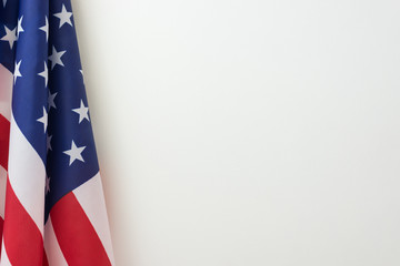 US flag border on white background - Powered by Adobe