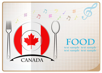 Food logo made from the flag of Canada