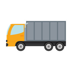cargo truck icon over white background vector illustration