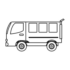 van vehicle icon over white background vector illustration