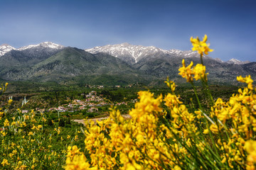 Snowy cretan mountains at spring time, Crete, Greece