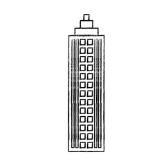 skyscraper icon over white background vector illustration