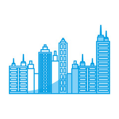 city buildings icon over white background vector illustration