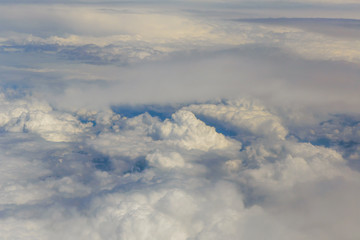 natural background view of the sky taken from airplane