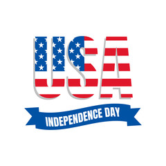 4th of July. Fourth of July typography. USA Independence Day typographic logo for sale, discount, advertisement, web etc.