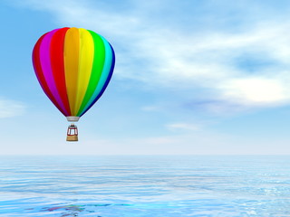 Fototapeta na wymiar Colorful hot air balloon - 3D render