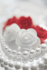 Pearl necklace and flowers