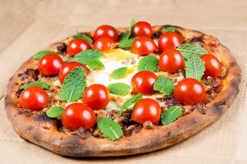 tasty pizza on a the table