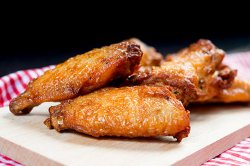 fried chicken wings on table