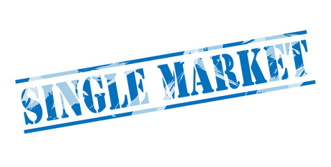 single market blue stamp on white background