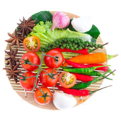 Vegetable on white background