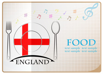 Food logo made from the flag of England