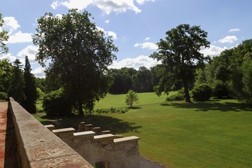 Chateau and garden in summer
