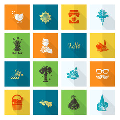 Set of Flat Autumn Icons