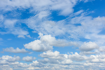 Beautiful cirrus clouds against the blue sky