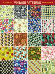 Vintage seamless vector pattern collection