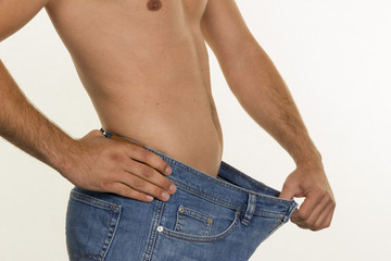 Naklejka premium man after a successful diet