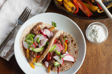 Fish Tacos with Avocado, Cucumber and Mint-Yogurt Sauce