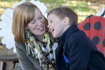Fototapeta premium mother and son laughing 