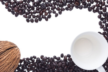 coffee beans isolated in white background