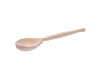 Wooden spoon handmade isolated on white background