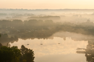 Landscape in the morning from the sky	