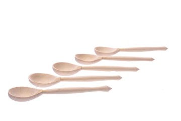 Wooden spoon handmade isolated on white background