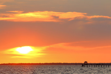 Beautiful sunset sky background