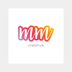 MM logo, vector. Useful as branding, app icon, alphabet combination, clip-art.