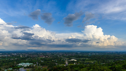 Fototapeta na wymiar Chiang mai city view from Wat Phra That Doi Kham temple
