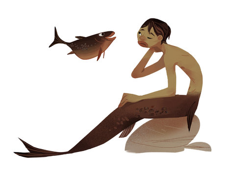 common brown fish merman